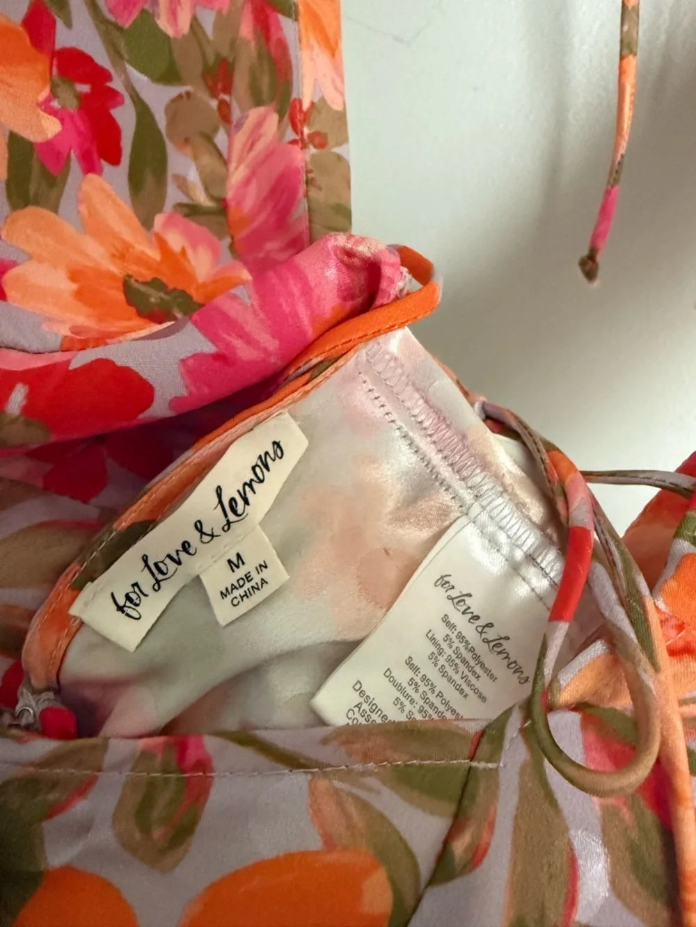 For Love & Lemons Pink Floral Jody Bodysuit - Picture 10 of 10